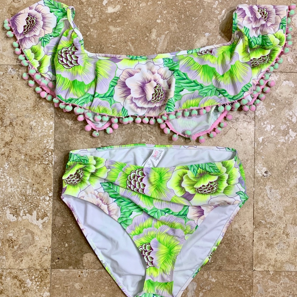 Boohoo™ Off The Shoulder/High Waisted Swimsuit